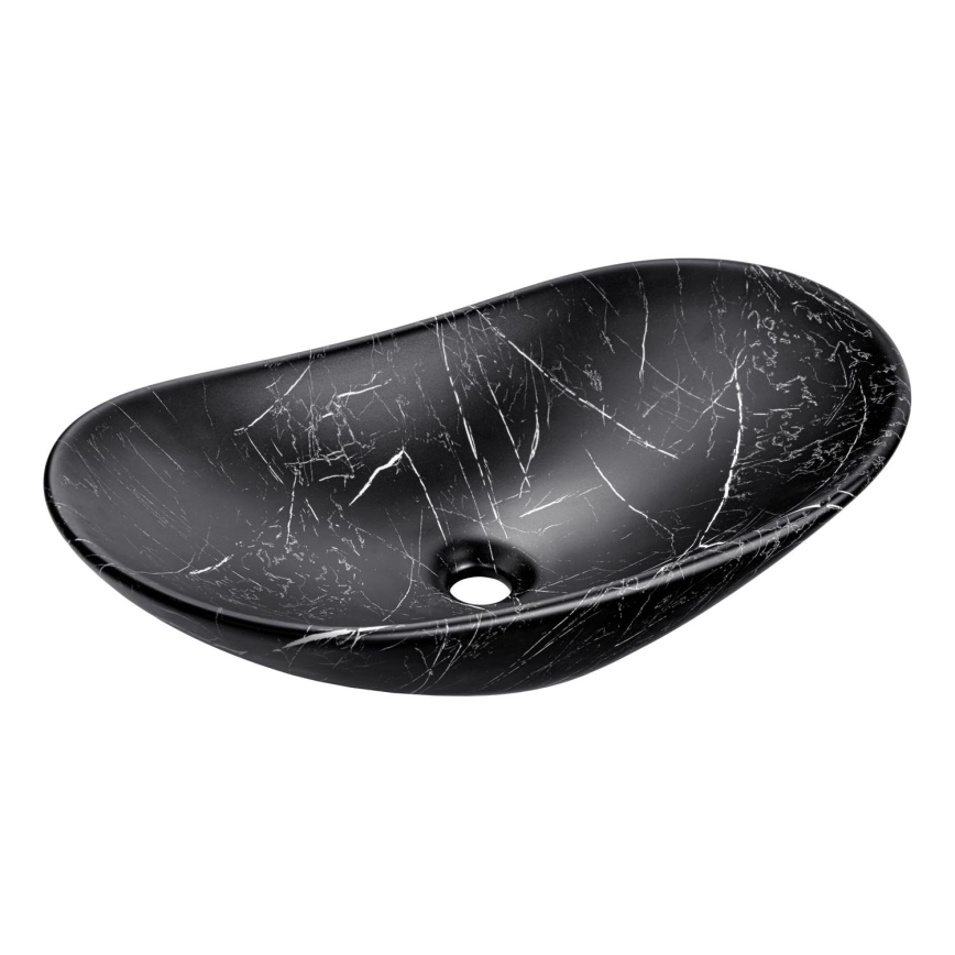 COMAD UN-LENA-MB2 - Umývadlo na dosku LENA 61,5x36 cm keramika/matná čierna