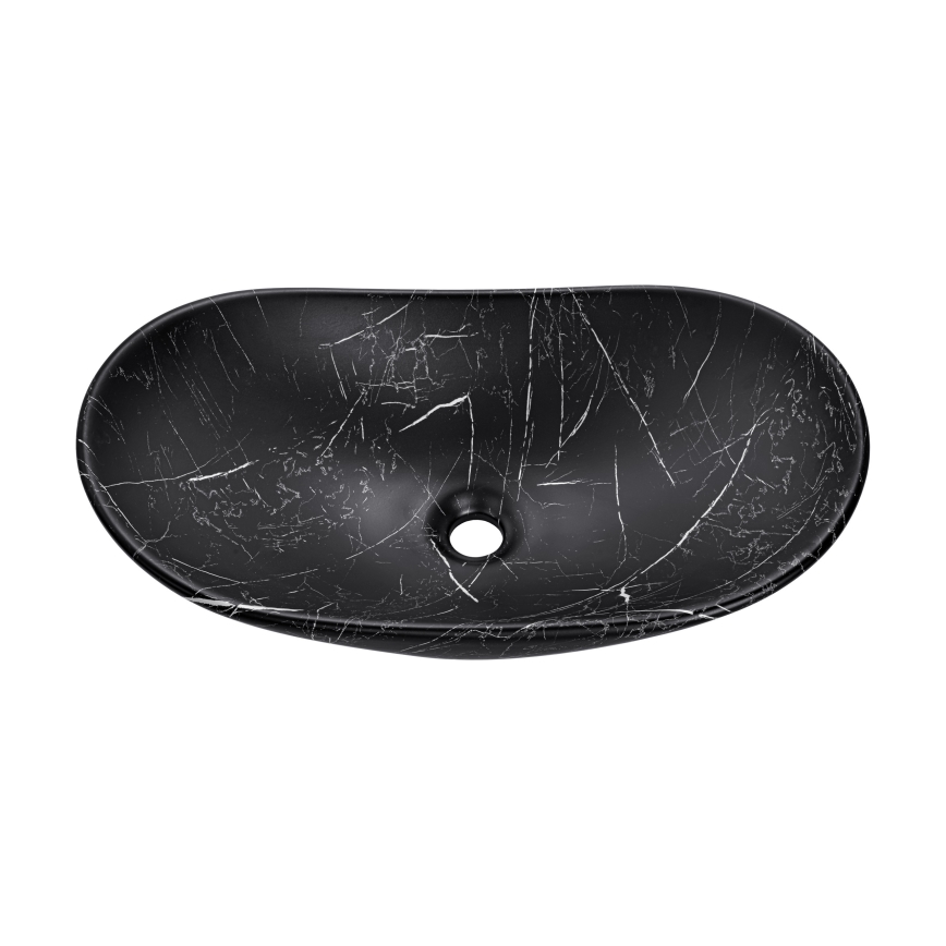 COMAD UN-LENA-MB2 - Umývadlo na dosku LENA 61,5x36 cm keramika/matná čierna