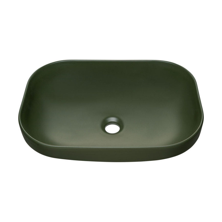 COMAD UN-NELI-MFG - Umývadlo na dosku NELI 50,4x35,2 cm keramika/matná zelená