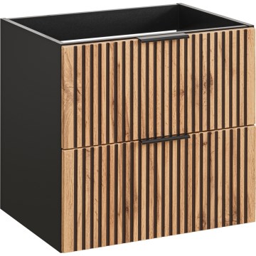 COMAD XILO BLACK WOTAN 82-60-D-2S-Kúpeľňová skrinka pod umývadlo XILO čierna/dub