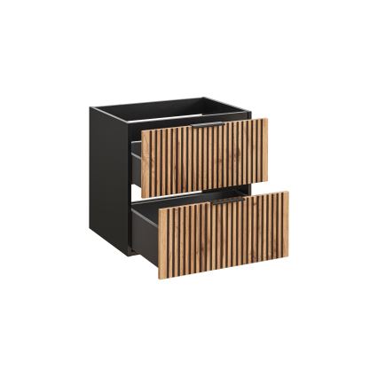 COMAD XILO BLACK WOTAN 82-60-D-2S-Kúpeľňová skrinka pod umývadlo XILO čierna/dub