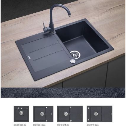 Concept BDG3334DG - Drezová batéria 33,5 cm granit/tmavosivá