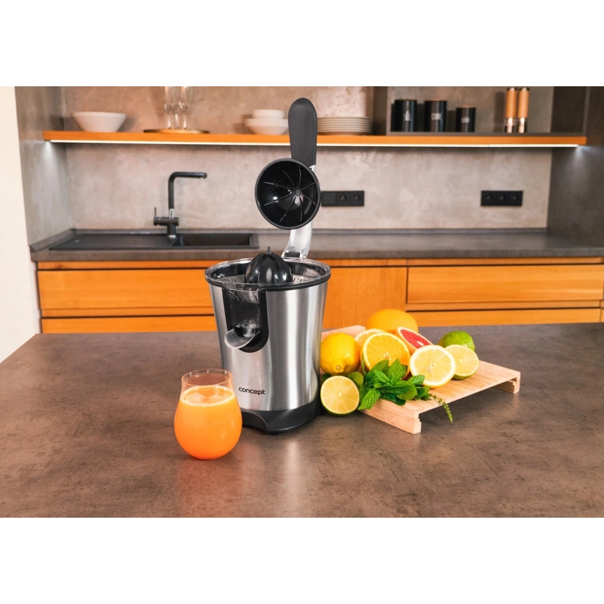 Concept CE3520 - pákový odšťavovač na citrusy, 0,75 l, 160W/230V, nerezové prevedenie