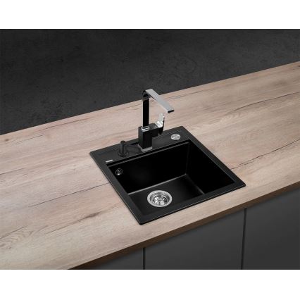 Concept DG00C50BC - Kuchynský drez CUBIS 49x51 cm granit/čierny