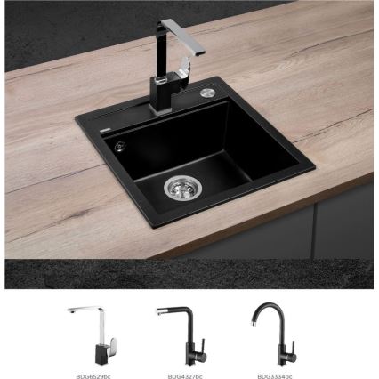 Concept DG00C50BC - Kuchynský drez CUBIS 49x51 cm granit/čierny