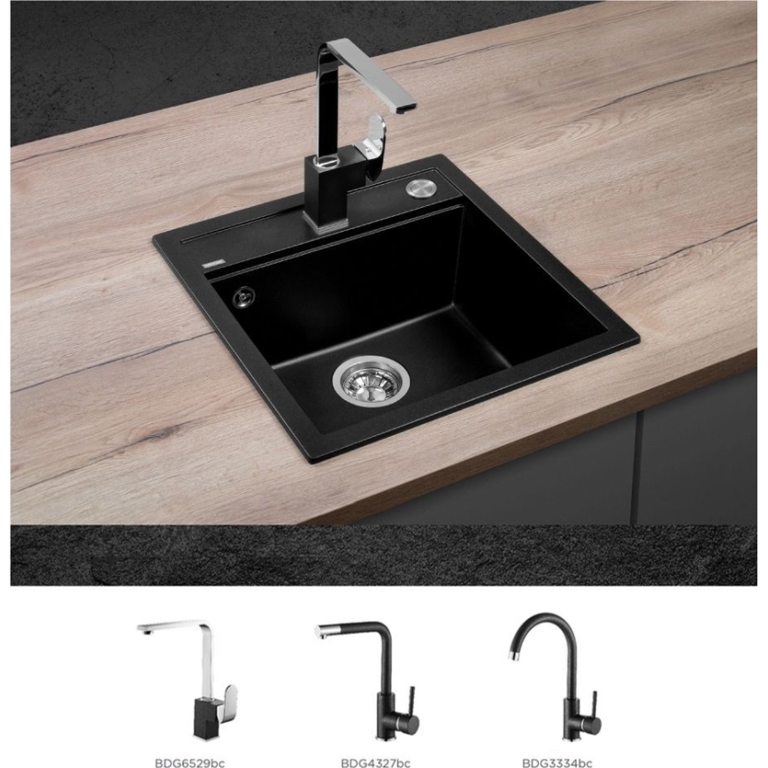 Concept DG00C50BC - Kuchynský drez CUBIS 49x51 cm granit/čierny