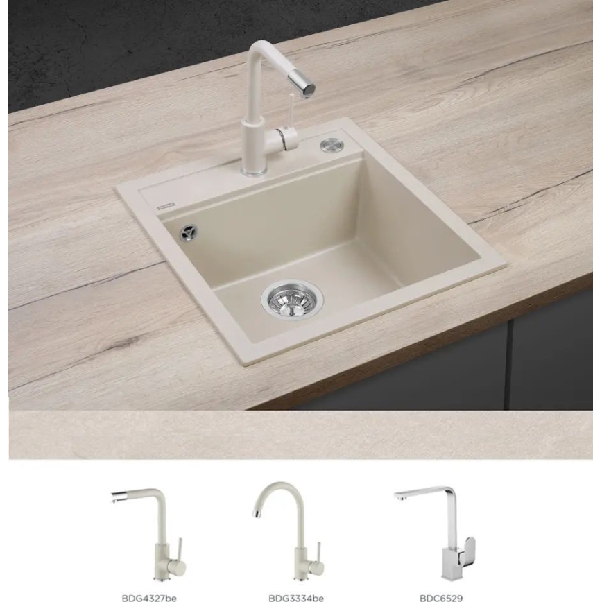 Concept DG00C50BE - Kuchynský drez CUBIS 49x51 cm granit/béžový