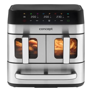 Concept FR9000 - Teplovzdušná fritéza PIZZA TRIO 18,5 l 2700W/230V nerez/čierna