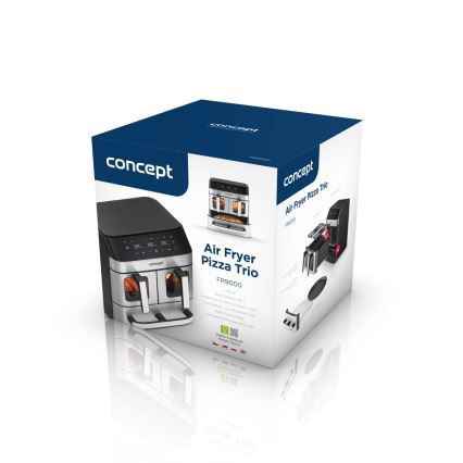 Concept FR9000 - Teplovzdušná fritéza PIZZA TRIO 18,5 l 2700W/230V nerez/čierna