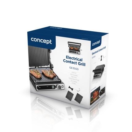 Concept ge3500 - Kontaktný gril s teplotnou sondou 2000W/230V čierny