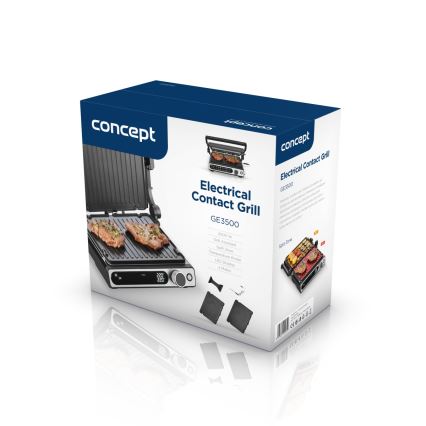 Concept ge3500 - Kontaktný gril s teplotnou sondou 2000W/230V čierny