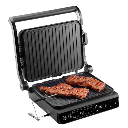 Concept ge3600 - Kontaktný gril s teplotnou sondou GLASS 2000W/230V čierna