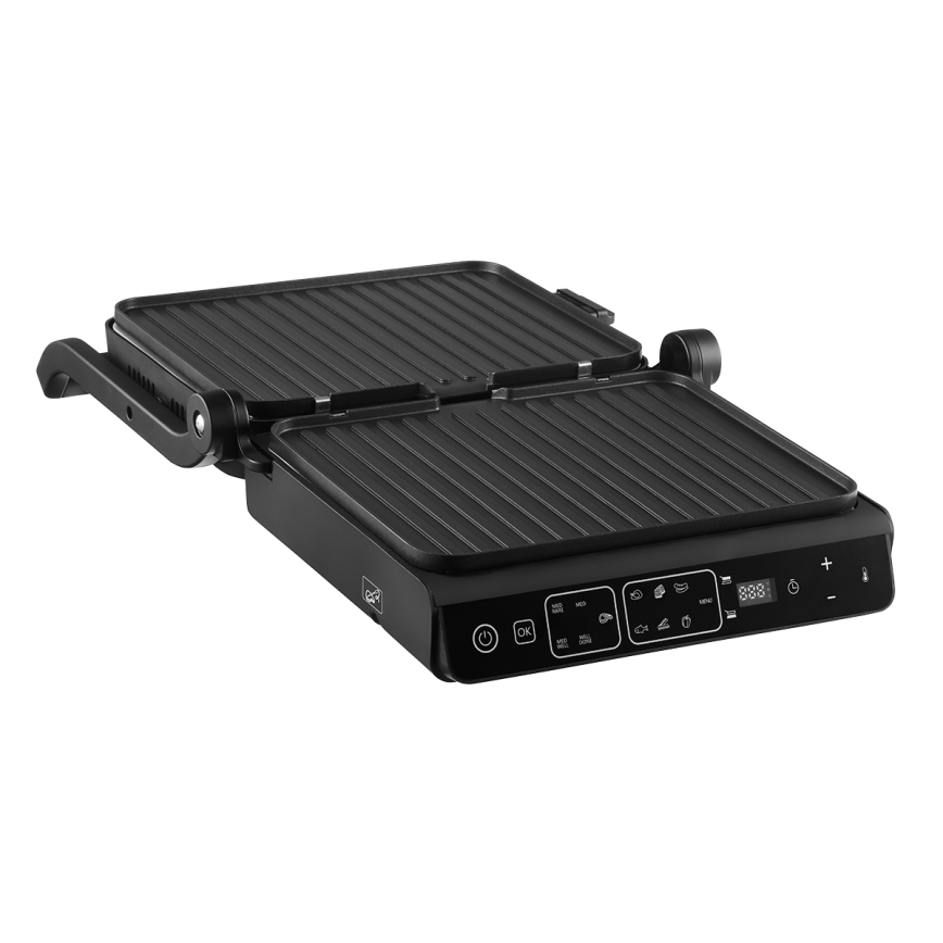 Concept ge3600 - Kontaktný gril s teplotnou sondou GLASS 2000W/230V čierny