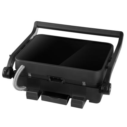 Concept ge3600 - Kontaktný gril s teplotnou sondou GLASS 2000W/230V čierny