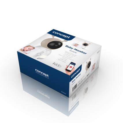 Concept KD4010 - Inteligentná detská chôvička s monitorom a snímačom pohybu SMART KIDO 4,5 W/230 V Wi-Fi béžová