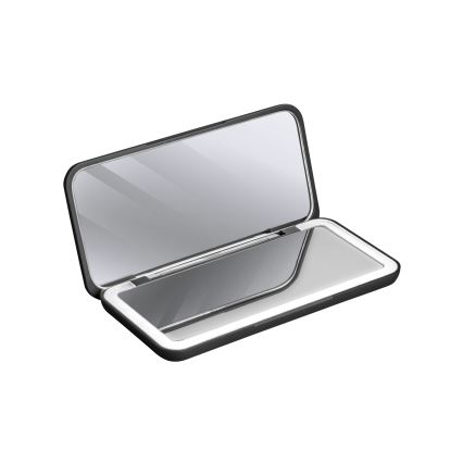 Concept KZ2020 - LED Vreckové kozmetické zrkadlo PERFECT SKIN LED/1,5W/5V 4500-5500K 300 mAh čierne