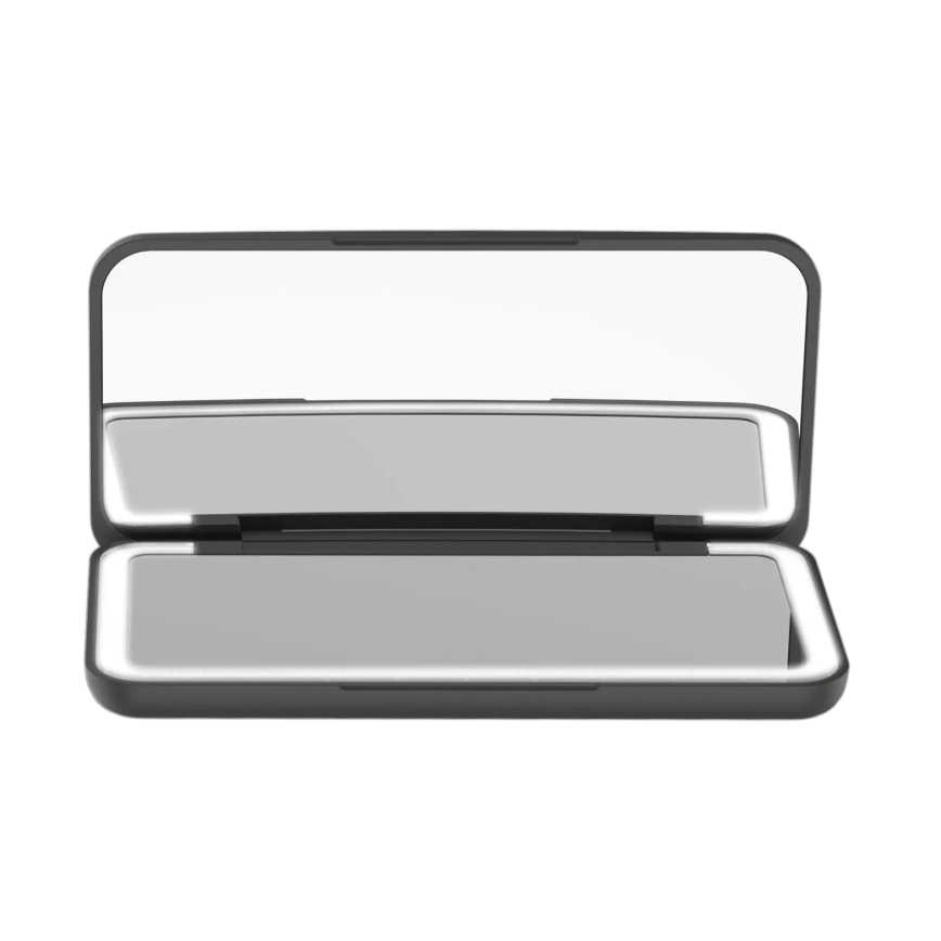 Concept KZ2020 - LED Vreckové kozmetické zrkadlo PERFECT SKIN LED/1,5W/5V 4500-5500K 300 mAh čierne