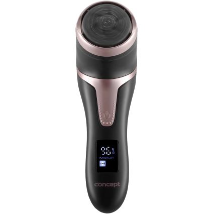 Concept PN3020 - Elektrický pilník na päty PERFECT SKIN 5V 1200 mAh IPX6 čierna/ružovo-zlatá