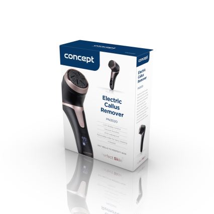 Concept PN3020 - Elektrický pilník na päty PERFECT SKIN 5V 1200 mAh IPX6 čierna/ružovo-zlatá
