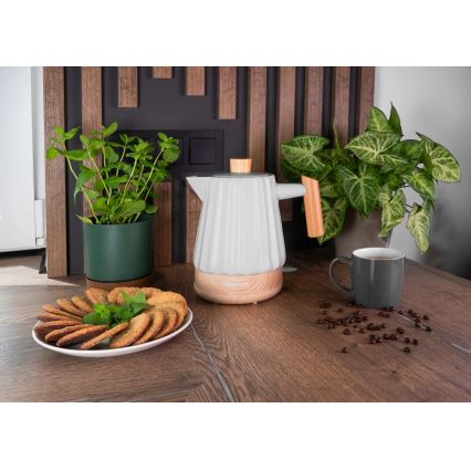 Concept RK0091 - Rýchlovarná kanvica 1,5 l 1500W/230V svetlosivá/drevený dekor/keramika