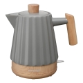 Concept RK0092 - Rýchlovarná kanvica 1,5 l 1500W/230V tmavošedá/drevený dekor/keramika