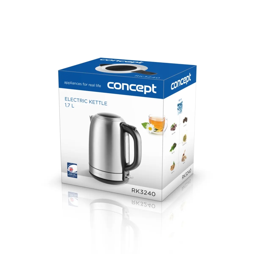 Concept RK3240 - Rýchlovarná kanvica 1,7 l 2200W/230V nerez