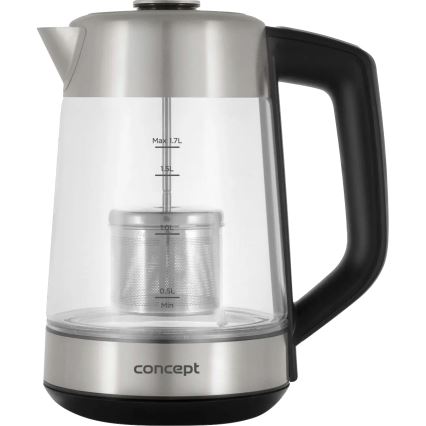 Concept RK4190 - Rýchlovarná kanvica s reguláciou teploty a filtrom, 1,7 l, 2200 W/230 V, nerezové prevedenie