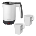 Concept RK7030 - Cestovná rýchlovarná kanvica 0,5 l, 1080 W/230 V, sivá/biela + 2 šálky