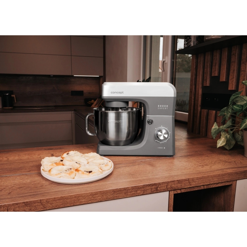 Concept RM6010 - Kuchynský planetárny robot DOUGH EXPERT 1900W/230V antracit/nerez