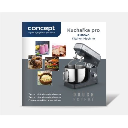 Concept RM6010 - Kuchynský planetárny robot DOUGH EXPERT 1900W/230V antracit/nerez