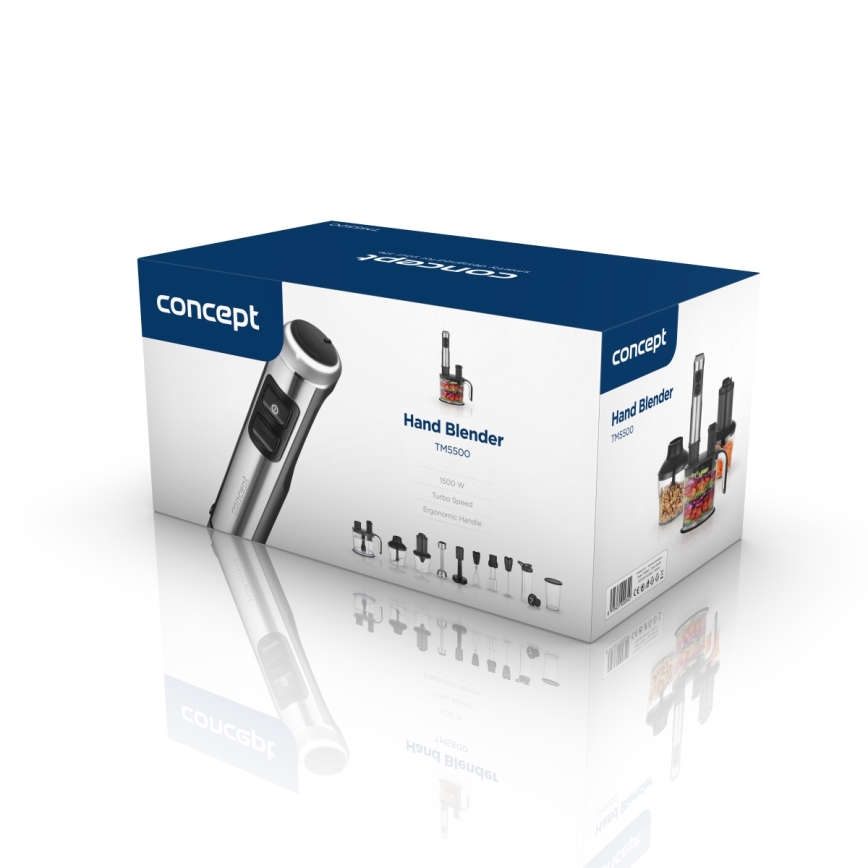 Concept TM5500 - Tyčový mixér s príslušenstvom 1500W/230V čierna/nerez
