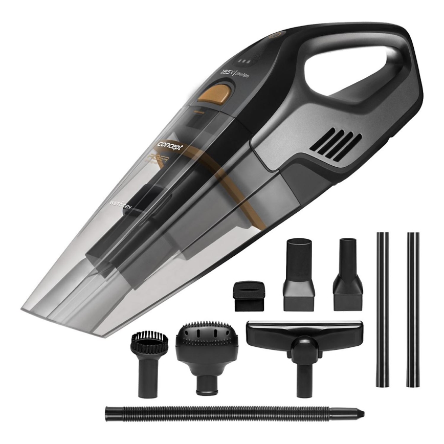 Concept VP4353 - Ručný vysávač WET & DRY S PREDĹŽENÍM RÚRY 110W/18,5V 2200 mAh čierna