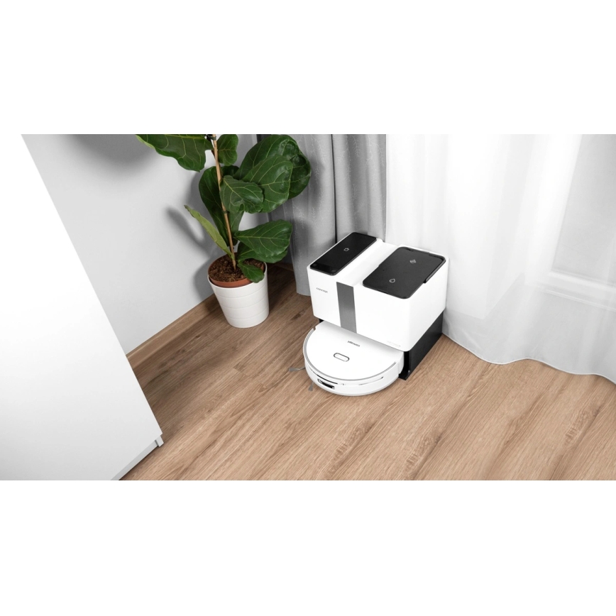Concept VR4050 - Inteligentný robotický vysávač s mopom 2 v 1 OPTIMUS AQUA PRO LASER 3D 600W/230V 5200 mAh Wi-Fi biela