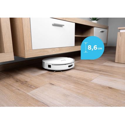 Concept VR4050 - Inteligentný robotický vysávač s mopom 2 v 1 OPTIMUS AQUA PRO LASER 3D 600W/230V 5200 mAh Wi-Fi biela
