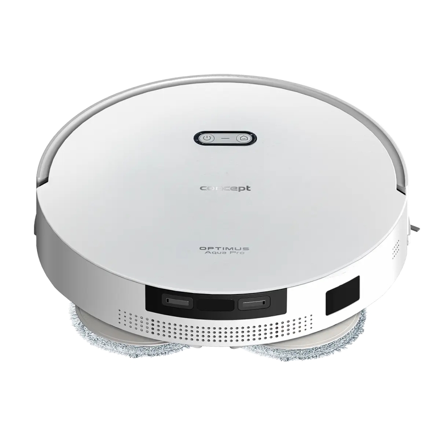Concept VR4050 - Inteligentný robotický vysávač s mopom 2 v 1 OPTIMUS AQUA PRO LASER 3D 600W/230V 5200 mAh Wi-Fi biela