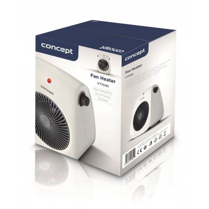 Concept VT7040 - ventilátor s ohrievacím telesom 1000/2000 W, 230 V, biela