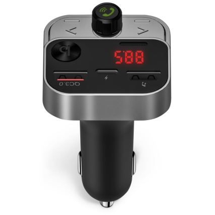 CONNECT IT CCC-8900-AN - FM vysielač do auta s funkciou handsfree čierna/strieborná