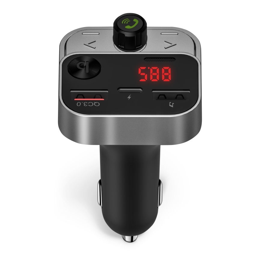CONNECT IT CCC-8900-AN - FM vysielač do auta s funkciou handsfree čierna/strieborná
