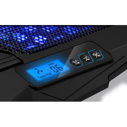 CONNECT IT CCP-2200-BK - Chladiaca podložka pre notebook 4x ventilátor 2xUSB čierna//modrá