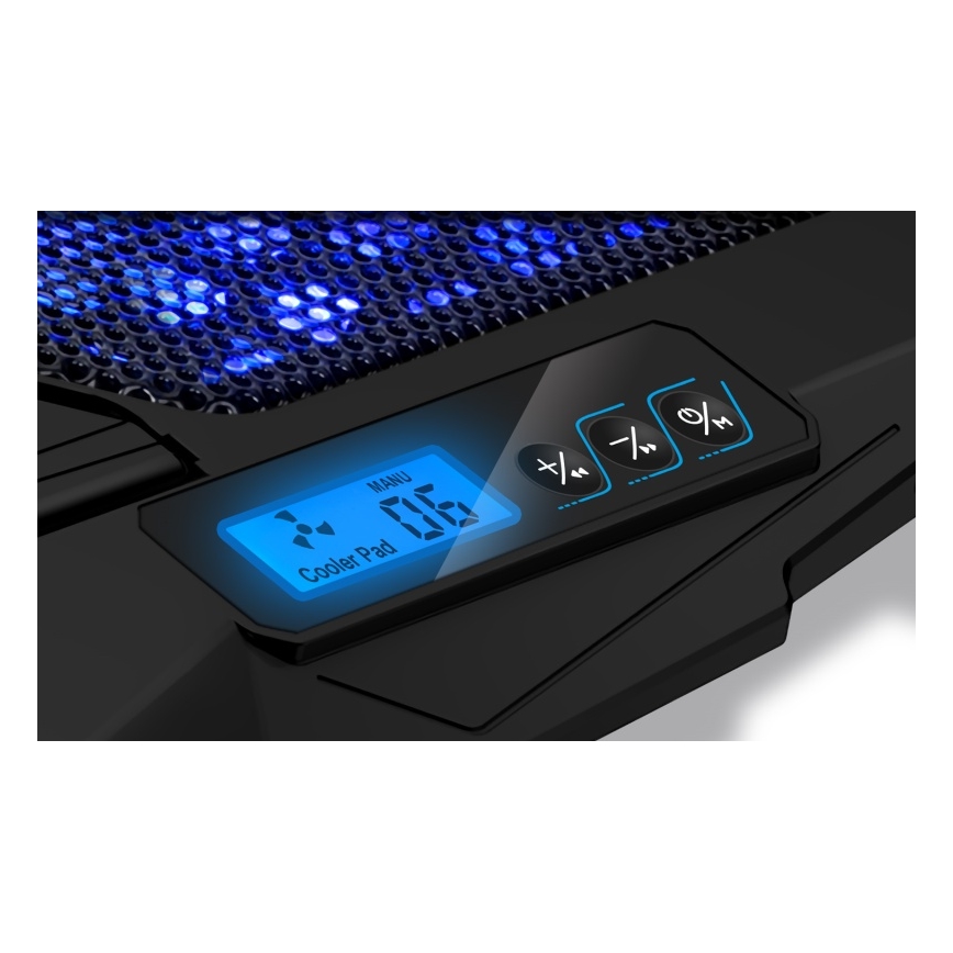 CONNECT IT CCP-2200-BK - Chladiaca podložka pre notebook 4x ventilátor 2xUSB čierna//modrá