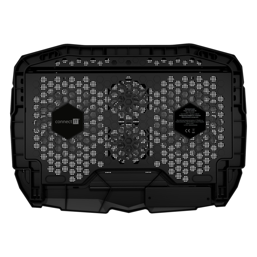 CONNECT IT CCP-2200-BK - Chladiaca podložka pre notebook 4x ventilátor 2xUSB čierna//modrá