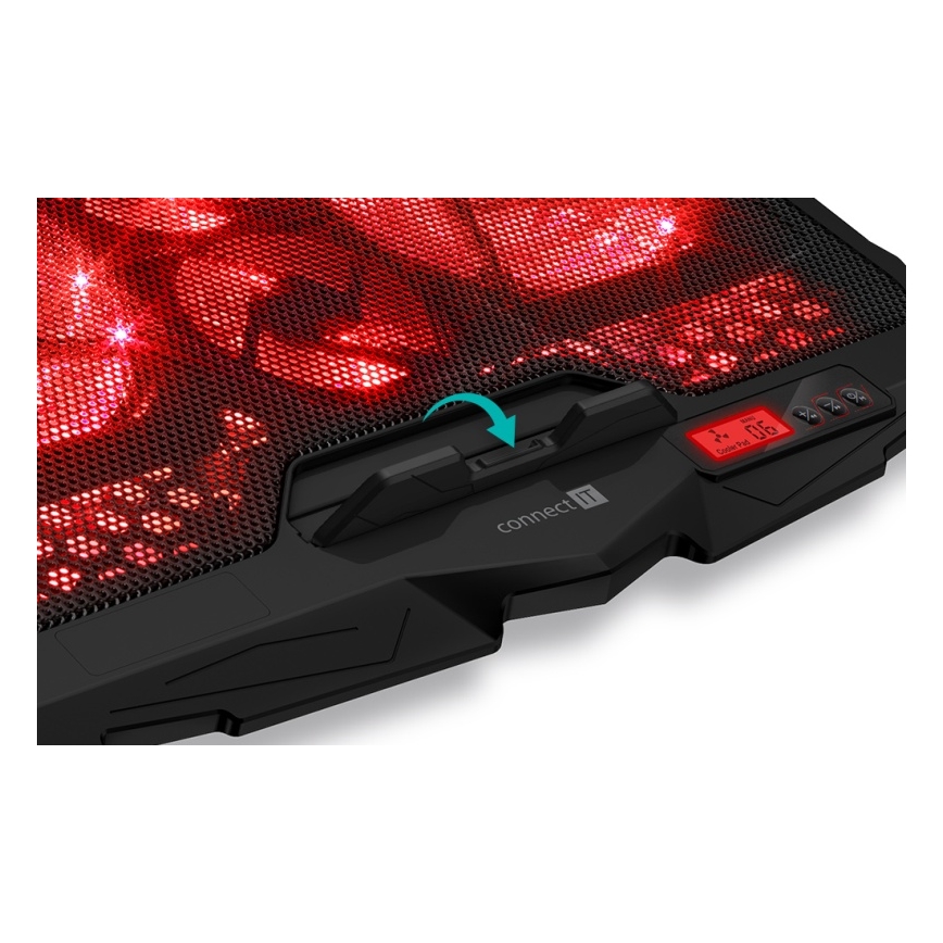 CONNECT IT CCP-2200-RD - Chladiaca podložka pre notebook 4x ventilátor 2xUSB čierna/červená