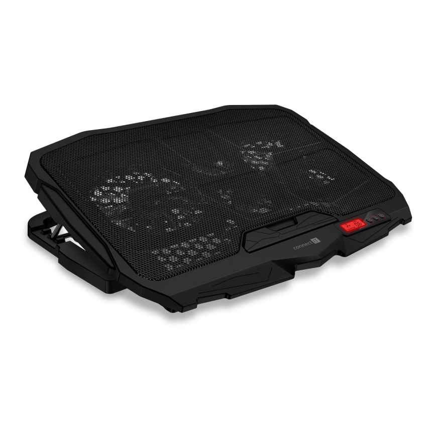 CONNECT IT CCP-2200-RD - Chladiaca podložka pre notebook 4x ventilátor 2xUSB čierna/červená