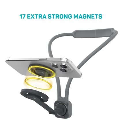CONNECT IT CFF-6020-GY - Flexibilný magnetický držiak telefónu na krk MagSafe