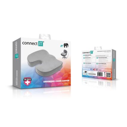 CONNECT IT CFH-5290-GY - Anatomický vankúš na stoličku šedá