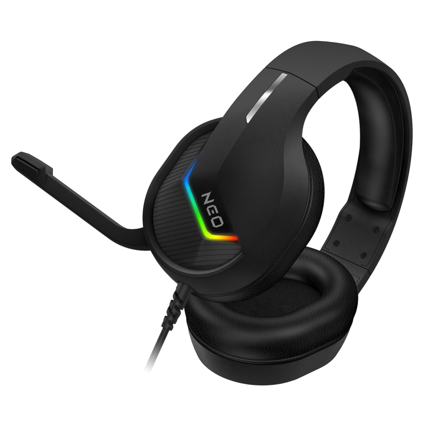 CONNECT IT CHP-3595-BK - LED RGB Herné káblové slúchadlá s mikrofónom čierna