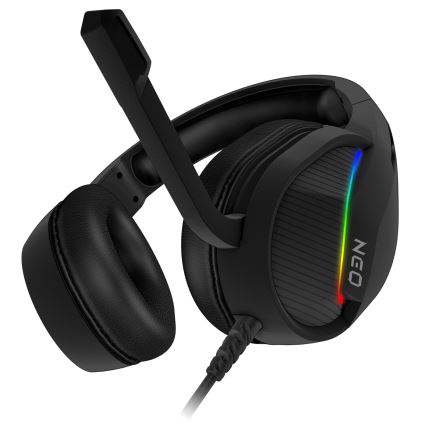 CONNECT IT CHP-3595-BK - LED RGB Herné káblové slúchadlá s mikrofónom čierna