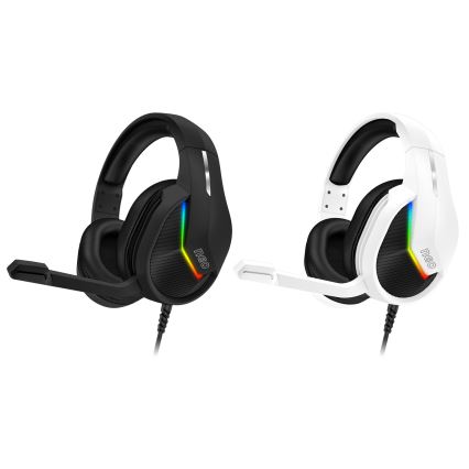 CONNECT IT CHP-3595-BK - LED RGB Herné káblové slúchadlá s mikrofónom čierna