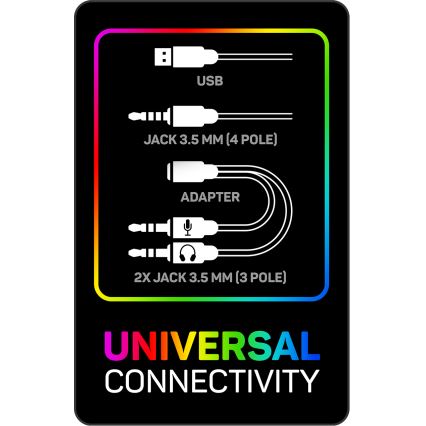 CONNECT IT CHP-3595-BK - LED RGB Herné káblové slúchadlá s mikrofónom čierna