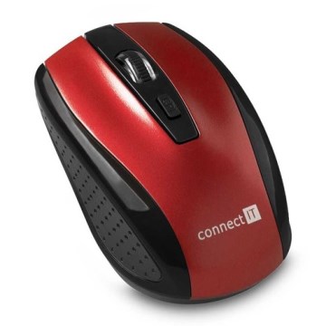 CONNECT IT CI-1224 - Bezdrôtová myš 800/1200/1600 DPI 2× AAA čierna/červená